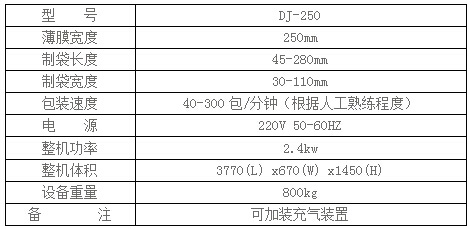 DJ-250枕式包装机